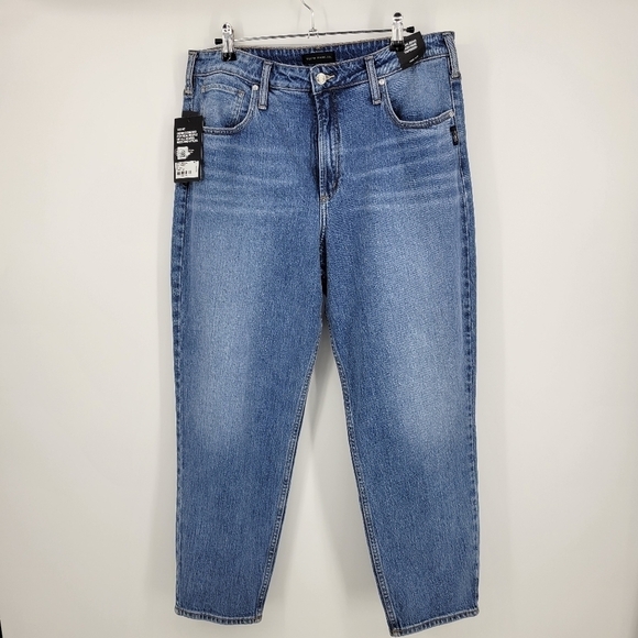 Silver Jean Co. Mom Jeans High Rise Tapered size 32 NWT - Picture 3 of 17